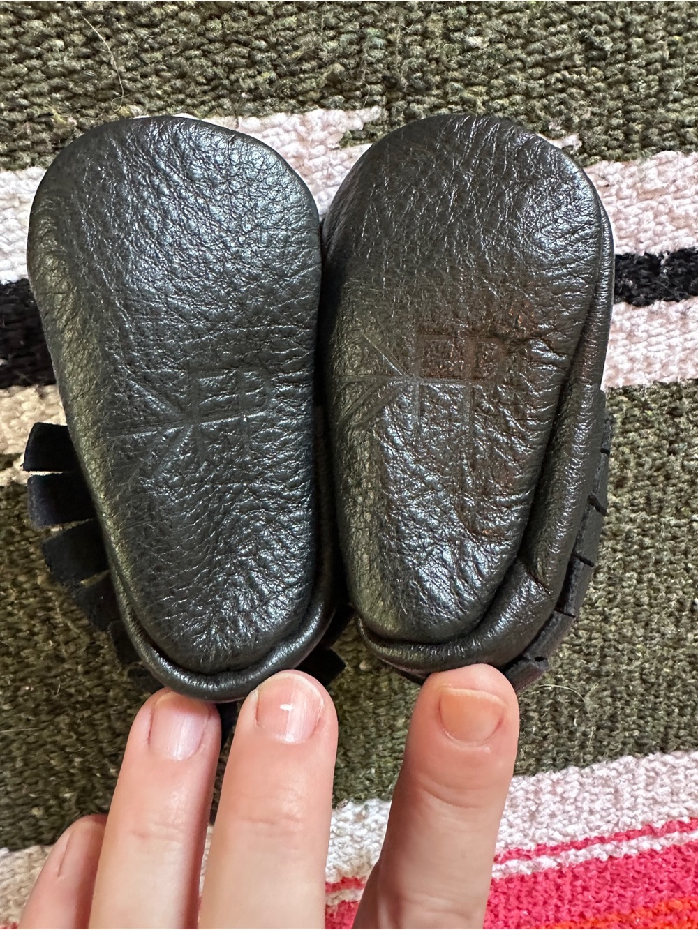 Freshly Picked Ebony/Black Leather Moccasin Baby Shoe - Picture 9 of 11
